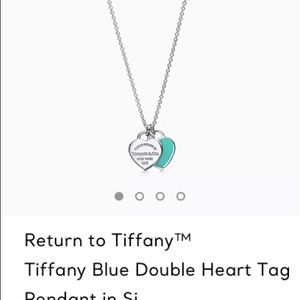 Necklace, Tiffany Blue Double Heart Pendant
